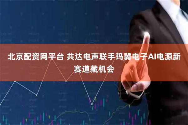 北京配资网平台 共达电声联手玛冀电子AI电源新赛道藏机会